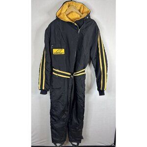 Starcraft Vintage Insulated Snowmobile Suit Men’s Large Black Yellow Hooded